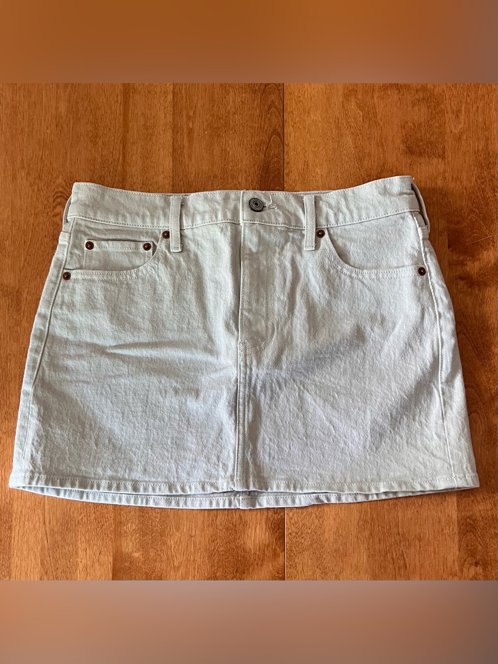 Abercrombie & Fitch Mid-Rise Denim Mini Skirt